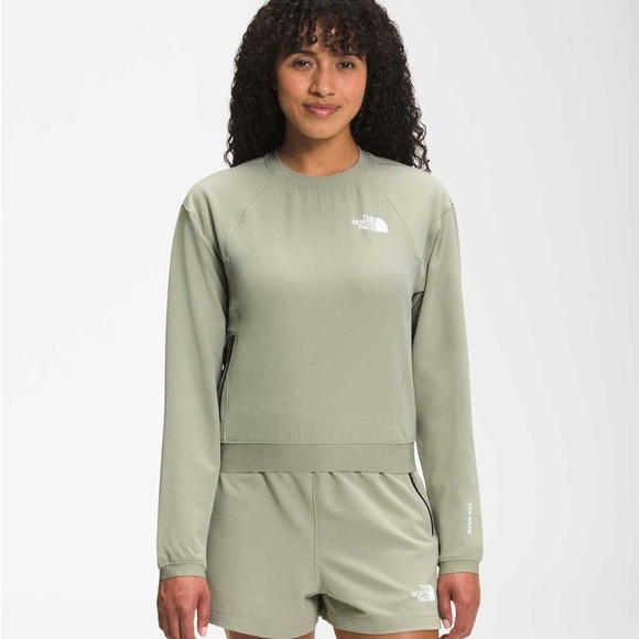 NWT North Face Sz Large Tekware Long Sleeve Crew Neck Sweatshirt Gardenia White - Picture 7 of 7